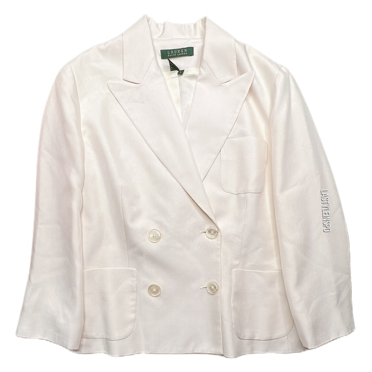 Ralph Lauren White Womens Blazer Silk 100% Size 6