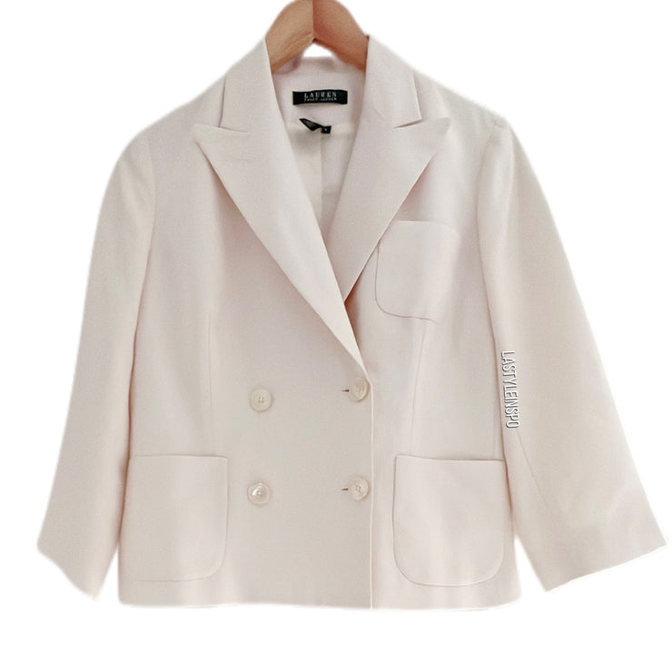 Ralph Lauren White Womens Blazer Silk 100% Size 6