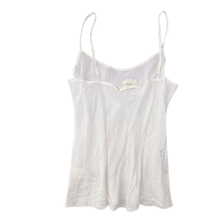 DKNY White Silky Satin Blouse XS S