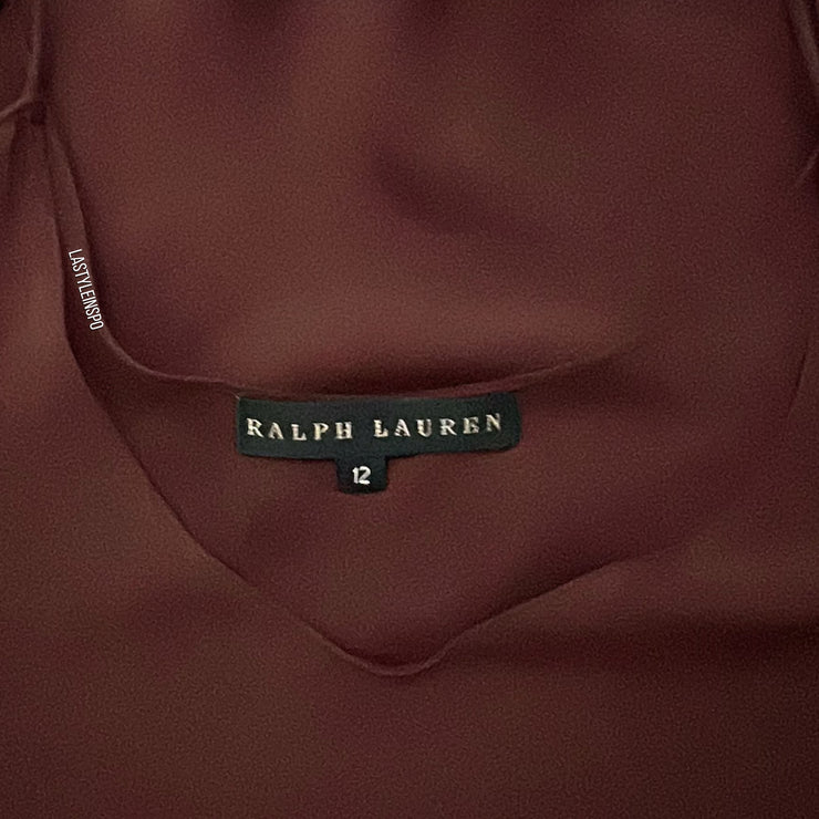 Ralph Lauren Silk Blouse Chocolate Brown Size S/M