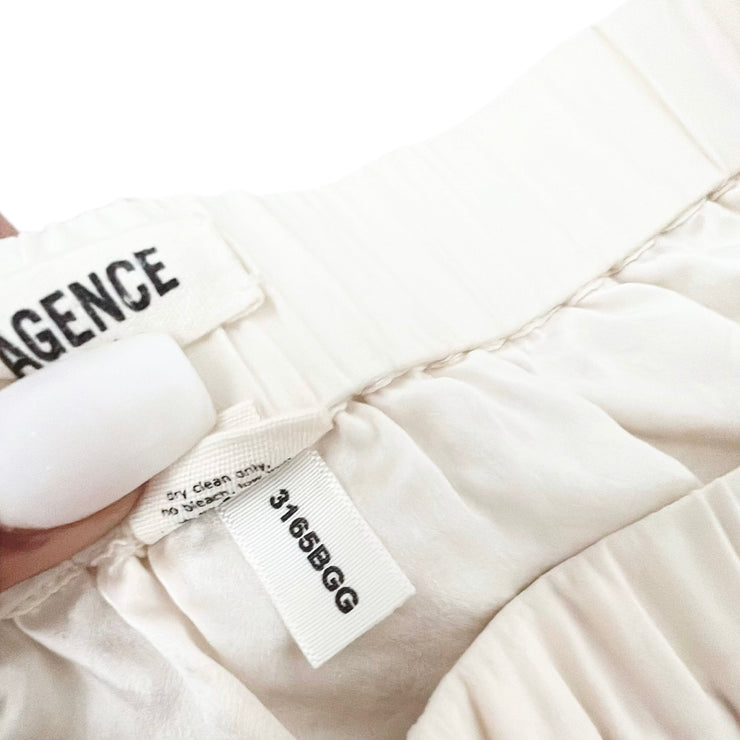 L’AGENCE Silk Mini Skirt Diamonds in White Ivory Size XS