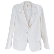 L’AGENCE Chamberlain Womens Blazer Single Breasted White Ivory Size 4