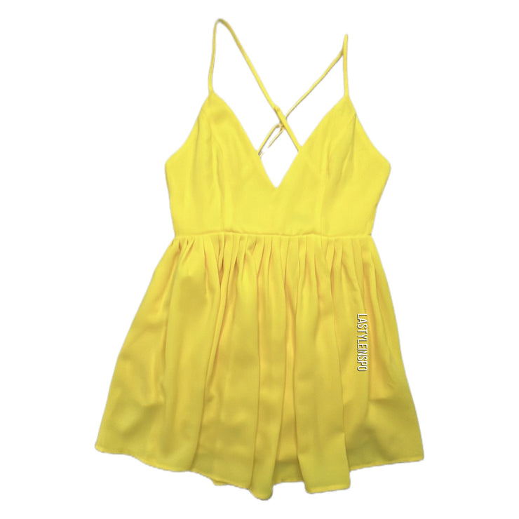 NBD Suki Spring Summer Mini Dress in Yellow Size Small
