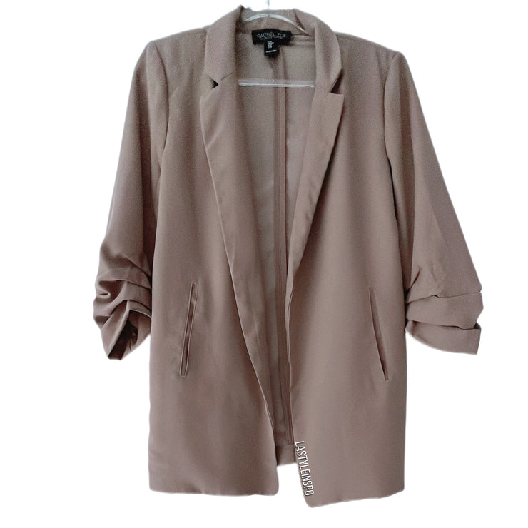 Rachel Zoe Contemporary Open Womens Blazer Brown Tan Size Medium
