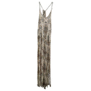 ONEILL Maxi Dress with Front Slits Beige Floral Size XS