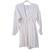 Free People Long Sleeved Dress 100% Cotton Lace White Medium