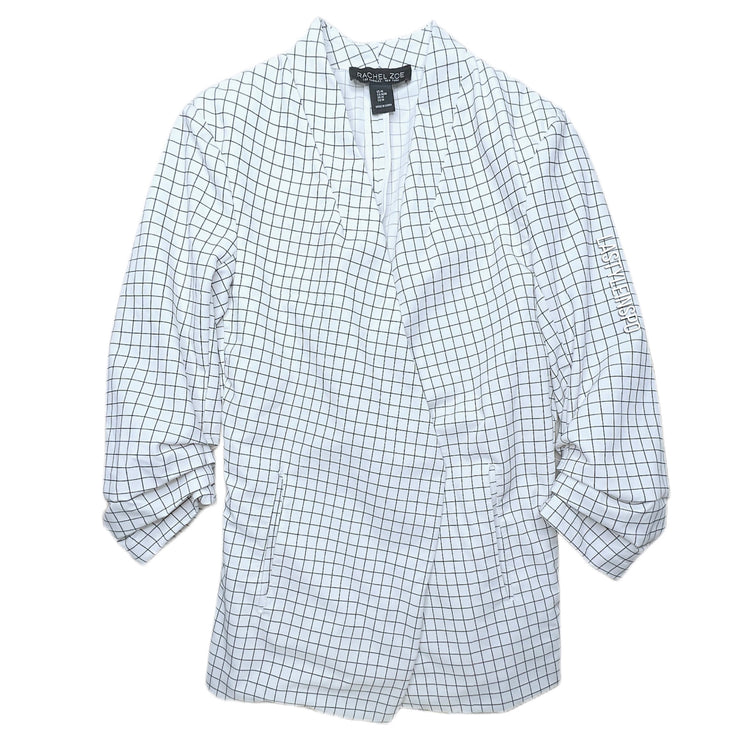 Rachel Zoe Contemporary Open Womens Blazer Rayon White Size Medium