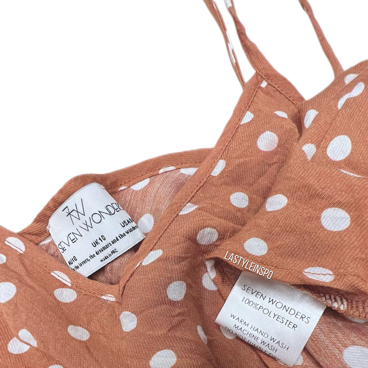 Seven Wonders Emilia Dress White Dotted Terracota Size 6