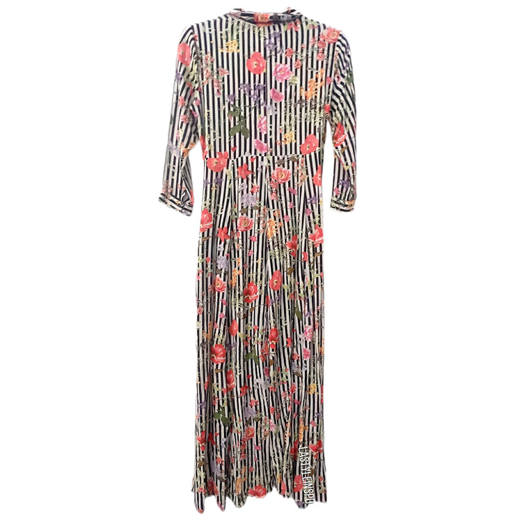 ZARA Floral Midi Dress Buttoned 3/4 Sleeves Size S