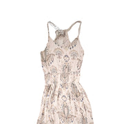 ONEILL Maxi Dress with Front Slits Beige Floral Size XS