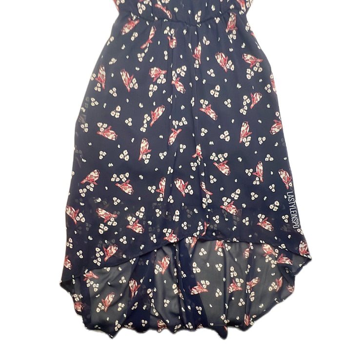 Audrey 3 + 1 Birds Floral Asymmetrical Dress Boho Size Medium