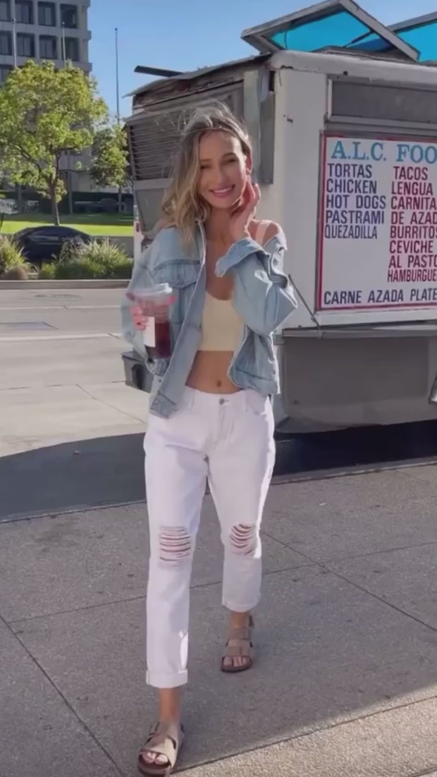 Jelly Jeans High Rise Mom Jeans Ripped in White ALL SIZES 🤍
