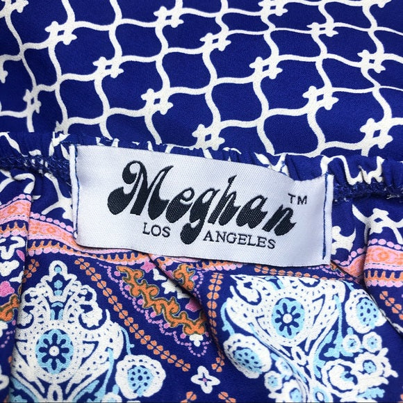 Meghan LA Full Length Maxi Dress Slits Size Medium
