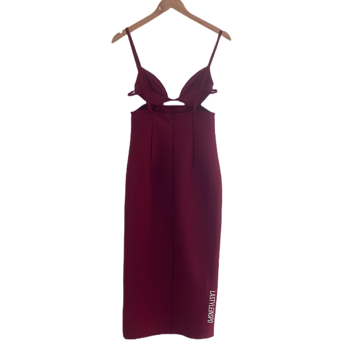 Cut Out Backless Midi Dress Bandage Bodycon Size XS