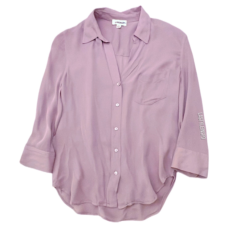 L’AGENCE Womens Shirt Button Down Blouse Lilac XS
