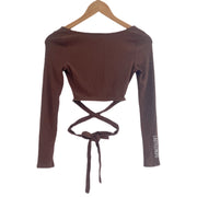 Princess Polly Long Sleeved Crop Straps Brown Size 4