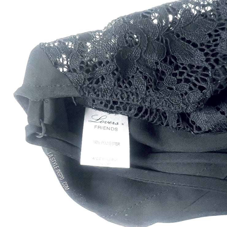 Lovers + Friends Maxi Dress Side Laced Size Small Black