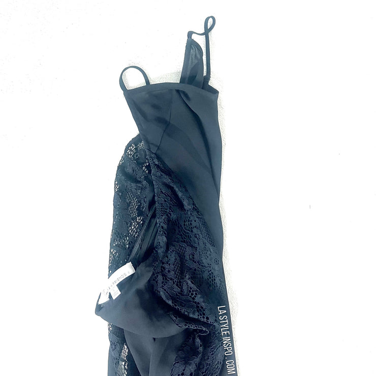 Lovers + Friends Maxi Dress Side Laced Size Small Black