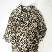 L’AGENCE Womens Blouse Button Down Shirt Animal Print Size 2