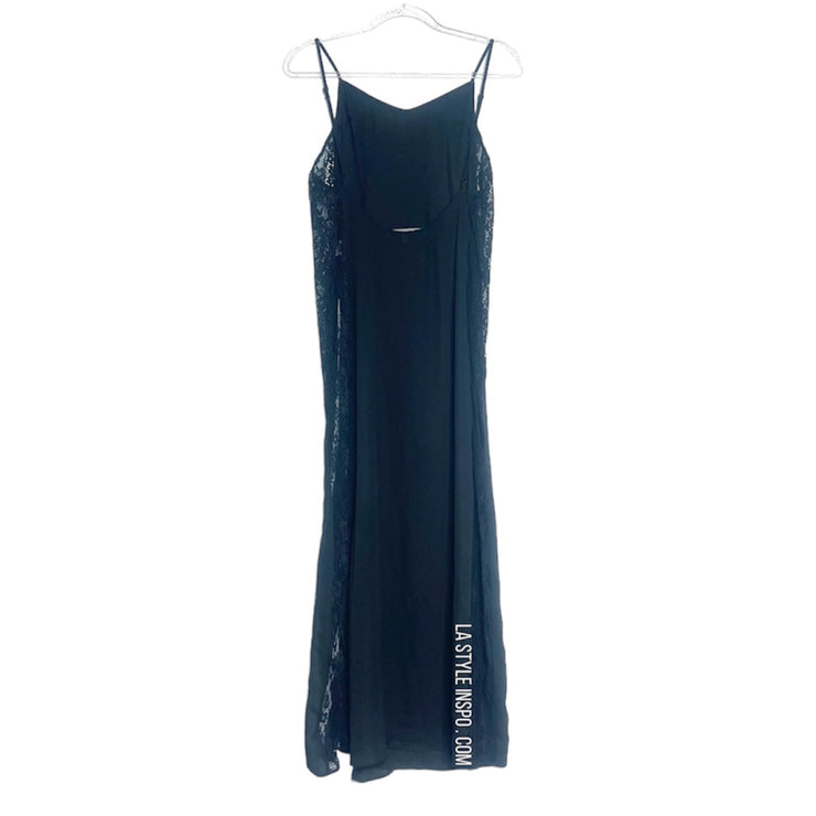 Lovers + Friends Maxi Dress Side Laced Size Small Black
