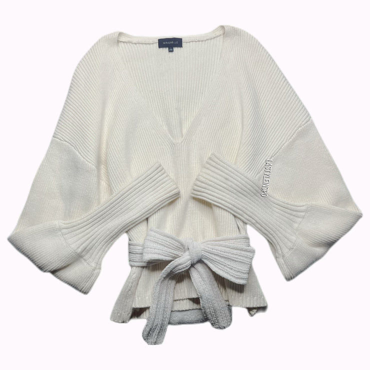 MAJORELLE Sweater Bow Creamy White Size Large