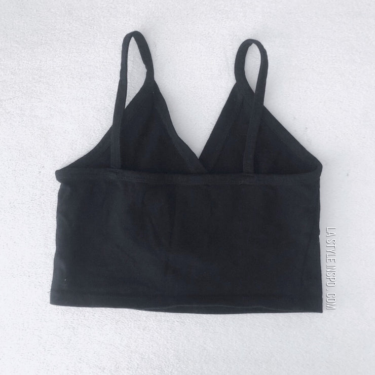 Brandy Melville Crop Top V Neck As Seen On Black One Size – La