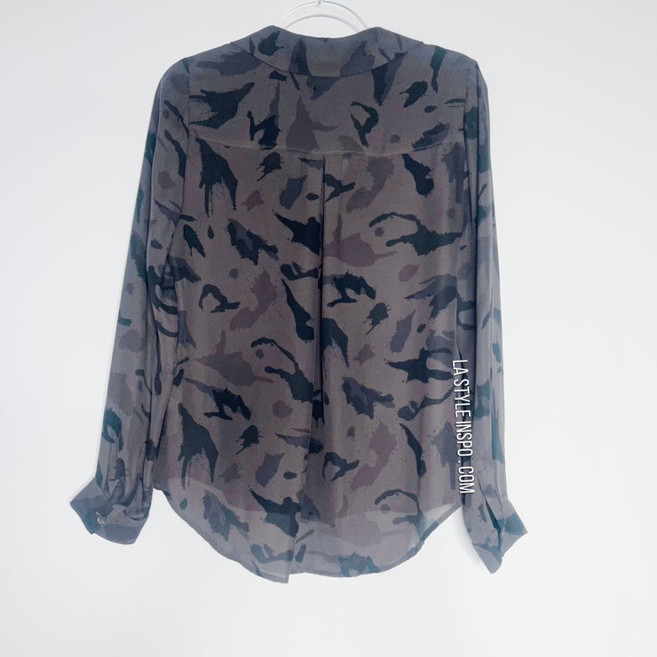 L’AGENCE 100% Silk Blouse Long Sleeved Size Small