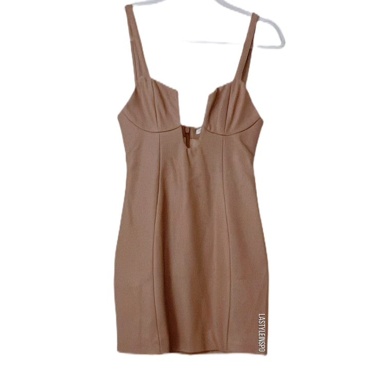 Mistress Rocks Bustier Dress Vegan Leather Tan S