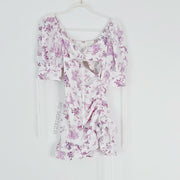Strangers and Lovers Ruffled dress Puff Sleeves Lavender Flowers 🎀 Size Medium