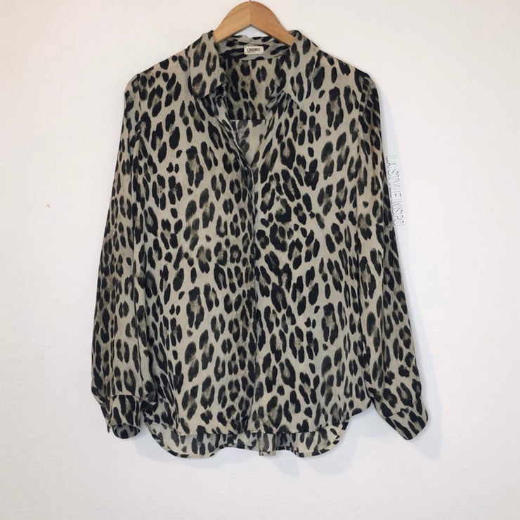 L’AGENCE Leopard Blouse As Seen On Rosie Huntington S
