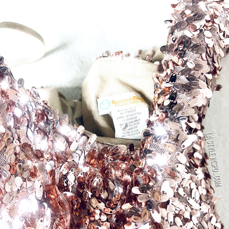 Metallic Dress Rose Gold Ultra Shiny Size Small