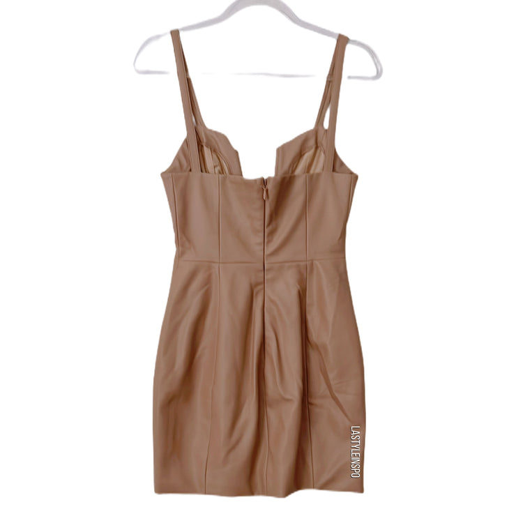 Mistress Rocks Bustier Dress Vegan Leather Tan S